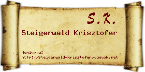 Steigerwald Krisztofer névjegykártya