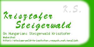 krisztofer steigerwald business card